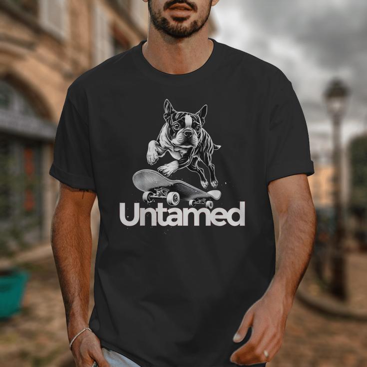 Boston Terrier Dog Untamed For Men Women Unisex T-Shirt, funny design