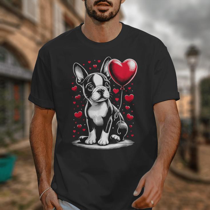Boston Terrier Dog Valentine's Day Dog Owner Unisex T-Shirt, funny design