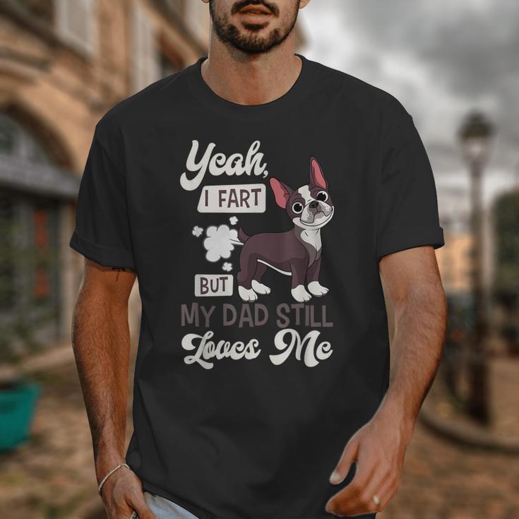 Boston Terrier Fart American Gentleman Non-Sporting Dog Unisex T-Shirt, American Boston Terrier Gifts, funny design
