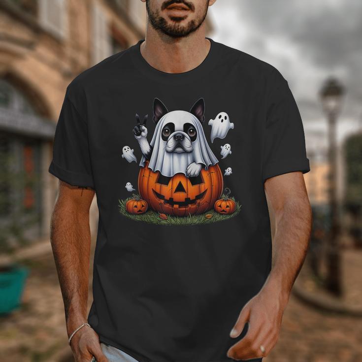 Boston Terrier Ghost Boo Halloween Kids Unisex T-Shirt, Boston Terrier Ghost Gifts, Boston Terrier Halloween Gifts, funny design