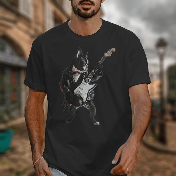 Boston Terrier Guitar Unisex T-Shirt, funny design