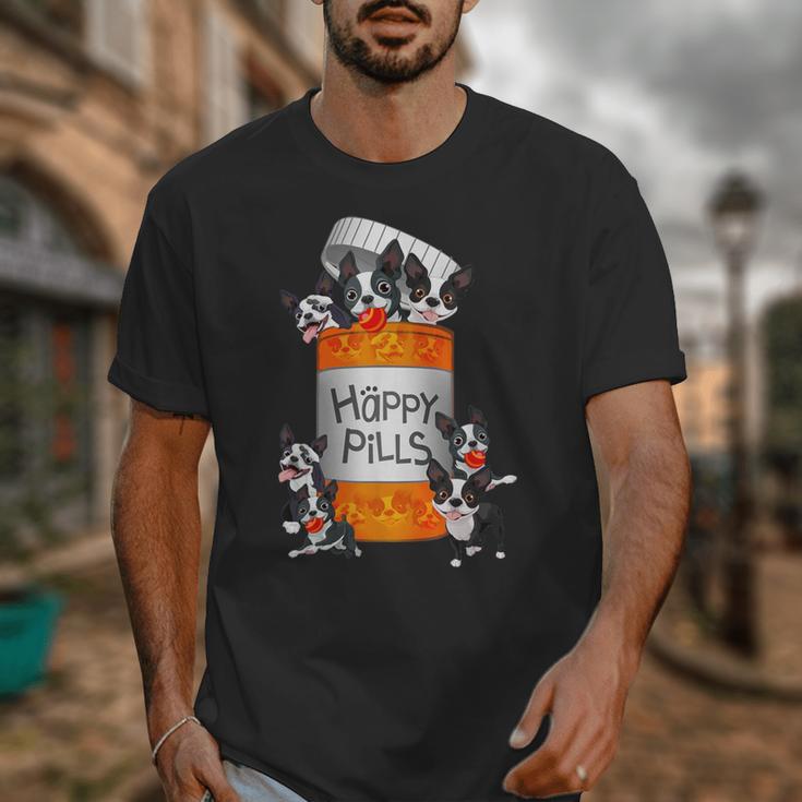 Boston Terrier Happy Pills T-Shirt Unisex T-Shirt, funny design