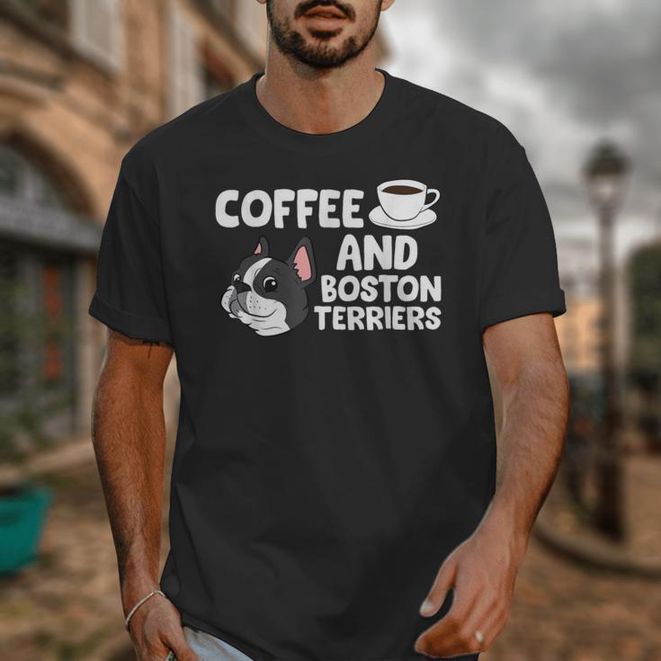 Boston Terrier Lover Coffee And Boston Terriers Unisex T-Shirt, funny design