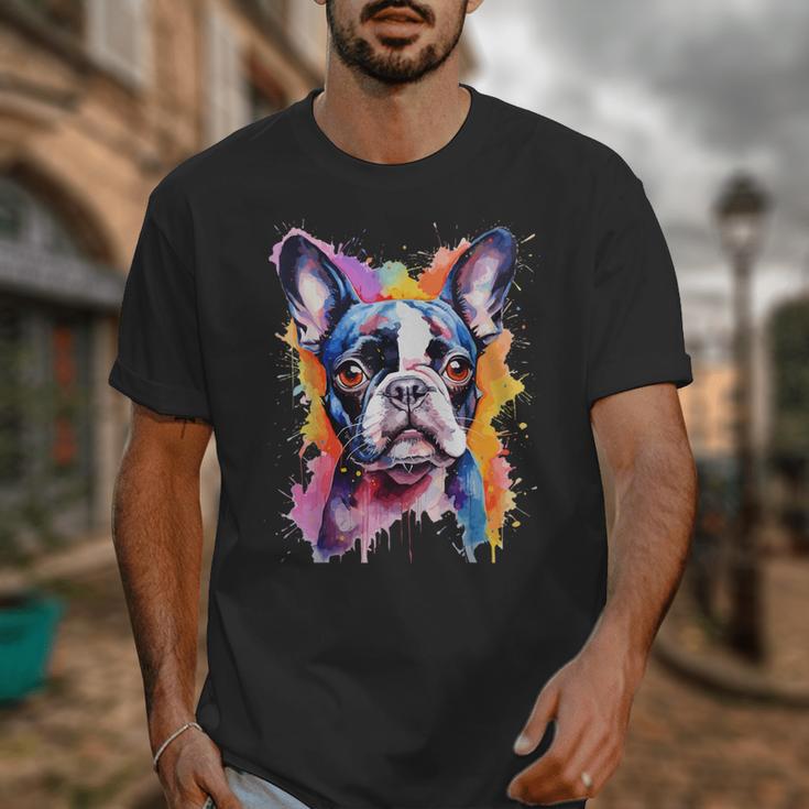 Boston Terrier Lover Pop Art Color Boston Terrier Dog For Men Women Girls Kids Unisex T-Shirt, funny design