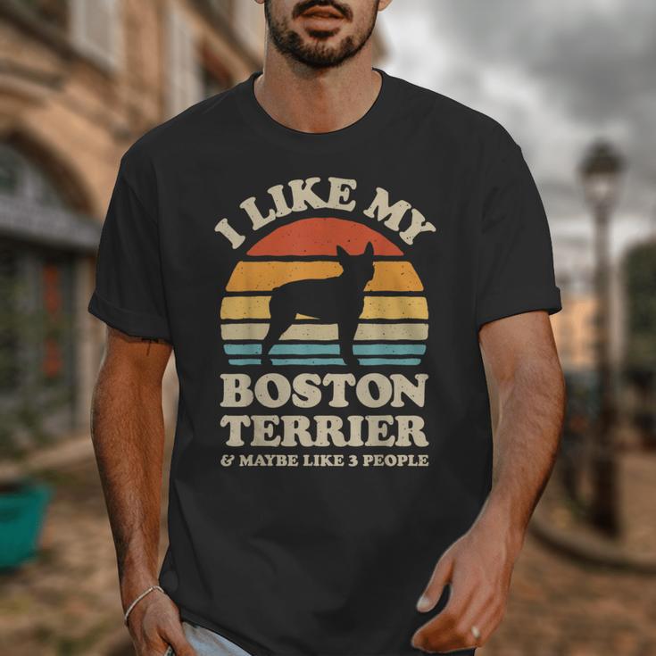 I Like My Boston Terrier And Maybe Like 3 People Dog Lover Unisex T-Shirt, funny design