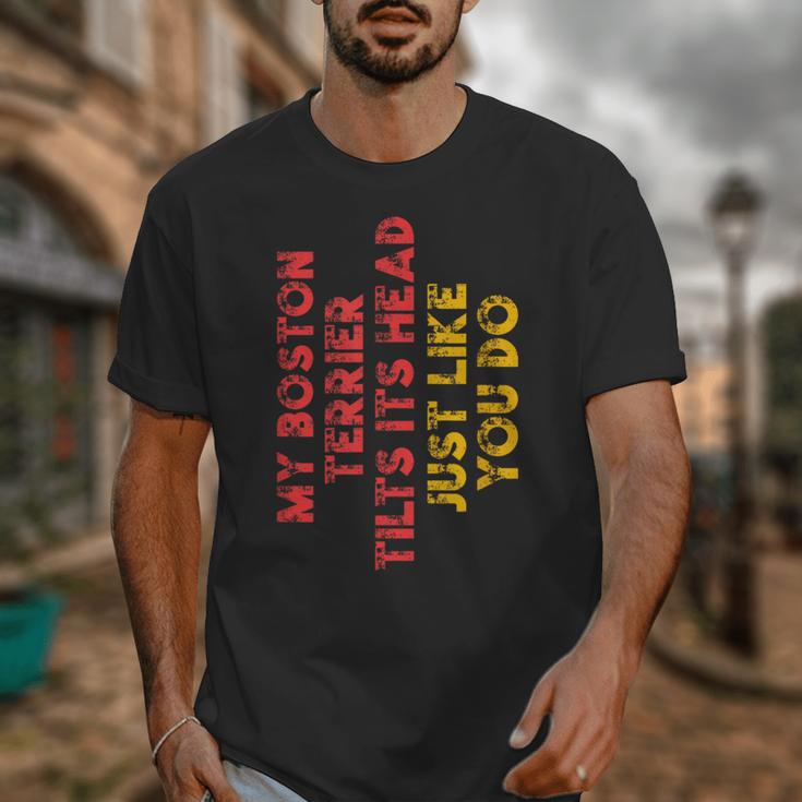 Boston Terrier Mom Dad Dog Lover Owner Women Men Unisex T-Shirt, Couple Gifts, Mom Gifts, Boston Terrier Dad Gifts, Boston Terrier Mom Gifts, funny design