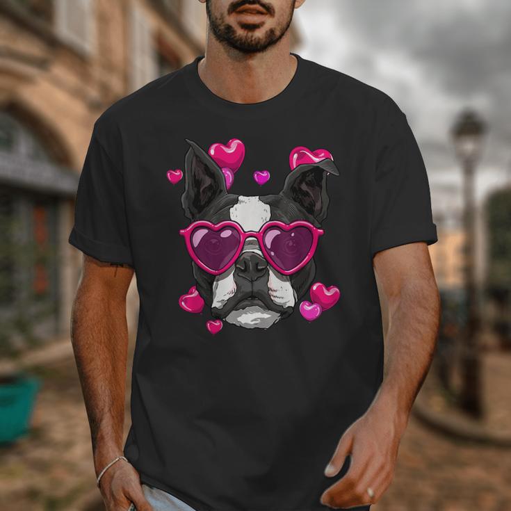 Boston Terrier Valentines Day Shirt Heart Dog Lover Unisex T-Shirt, funny design