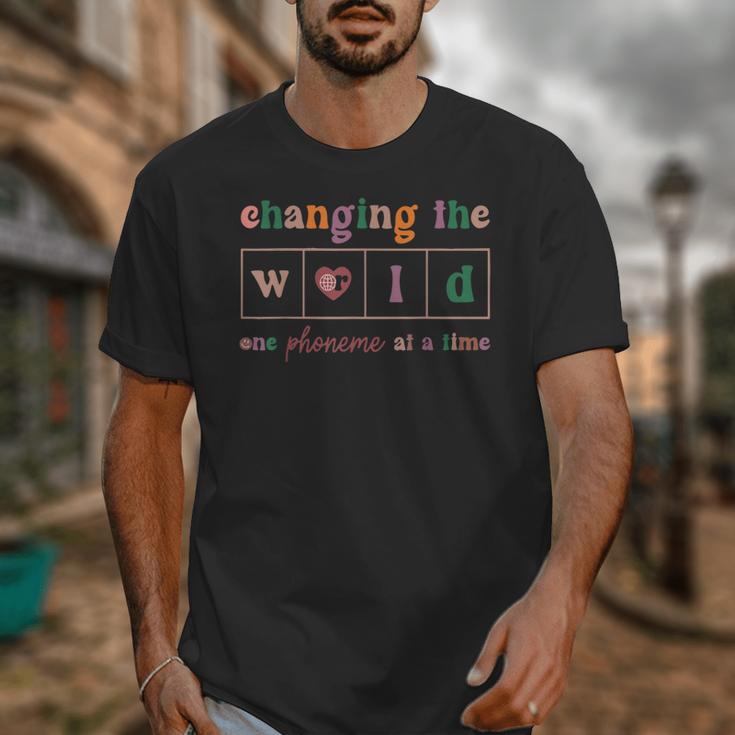 Changing The World One Phoneme At a Time Phonics Teacher Men Women Girls Kids Unisex T-Shirt, funny design Changing The World One Phoneme At a Time Phonics Teacher Men Women Girls Kids Unisex T-Shirt, funny design