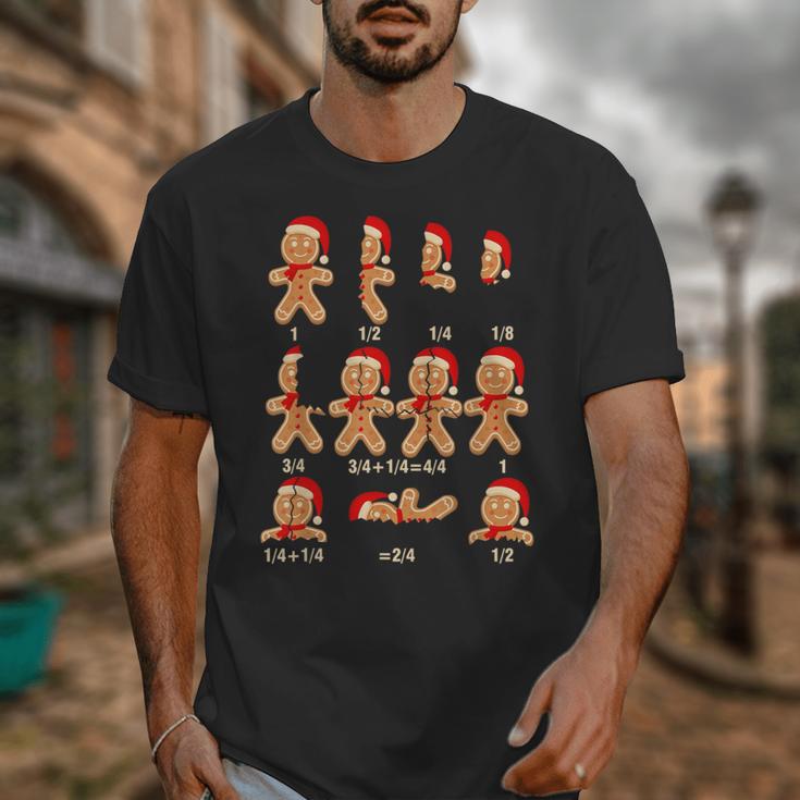 Christmas Math Teacher Equation Gingerbread With Santa Hat Men Women Unisex T-Shirt, funny design
