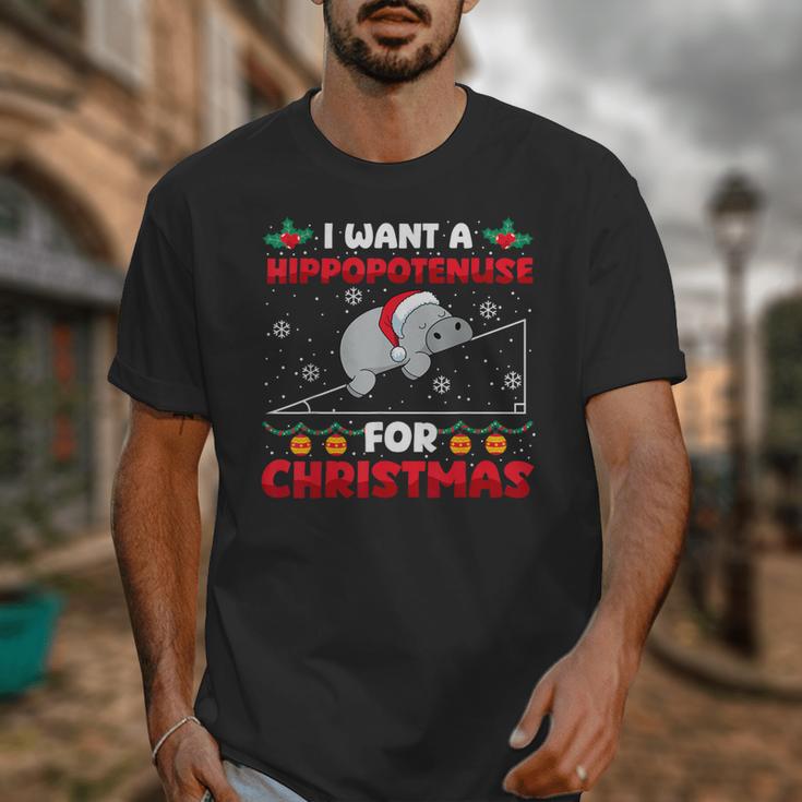 Christmas Math Teacher Hippopotenuse Math Lovers Xmas Unisex T-Shirt, funny design Christmas Math Teacher Hippopotenuse Math Lovers Xmas Unisex T-Shirt, funny design