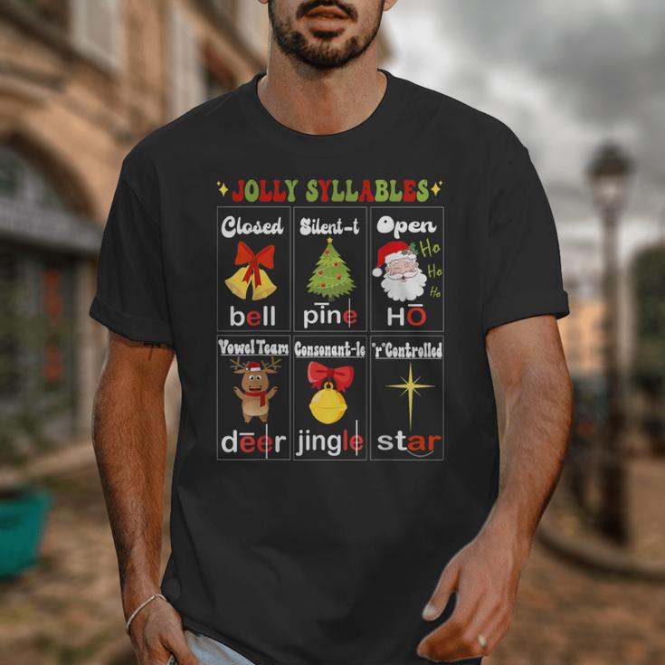 Christmas Reading Teacher Syllable Types Reading Teacher Unisex T-Shirt, funny design