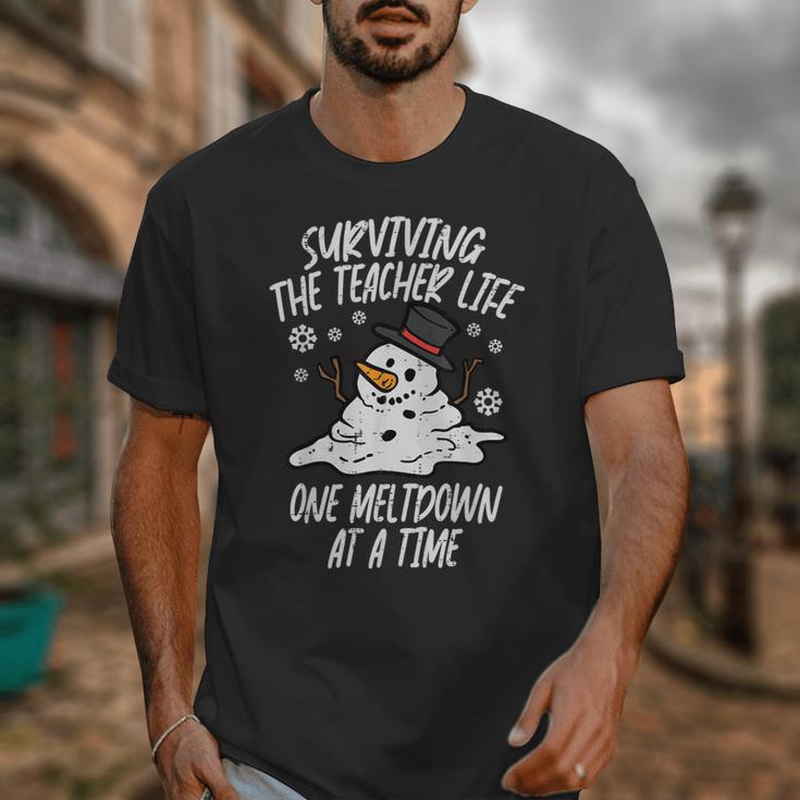 Christmas Surviving Teacher Life Meltdown Xmas Women Men Unisex T-Shirt, funny design Christmas Surviving Teacher Life Meltdown Xmas Women Men Unisex T-Shirt, funny design