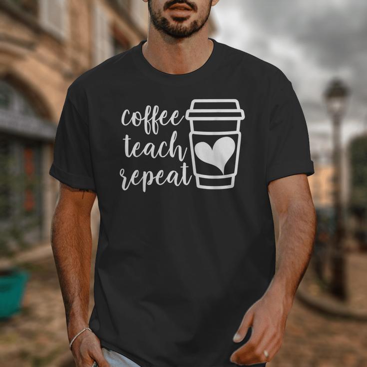 Coffee Teach Repeat Women's Misses Plus Size Teacher Unisex T-Shirt, funny design