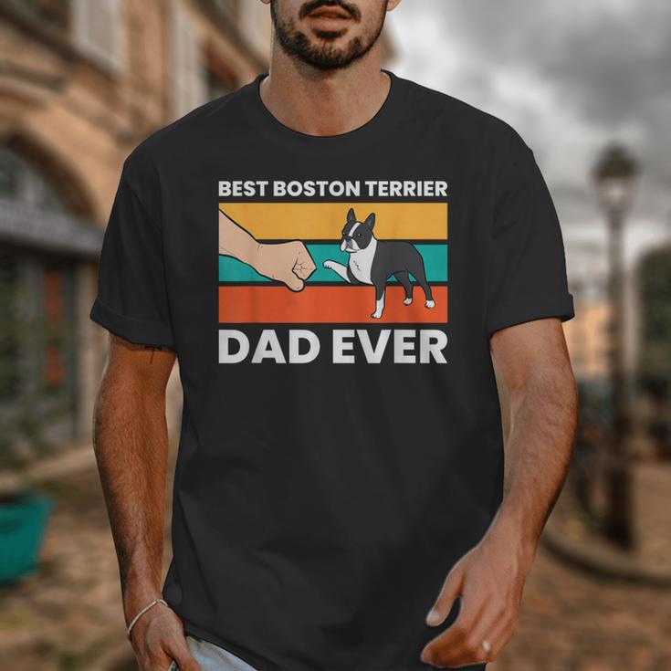 Cute Boston Terrier Best Boston Terrier Dad Ever Unisex T-Shirt, Couple Gifts, Boston Terrier Dad Gifts, funny design