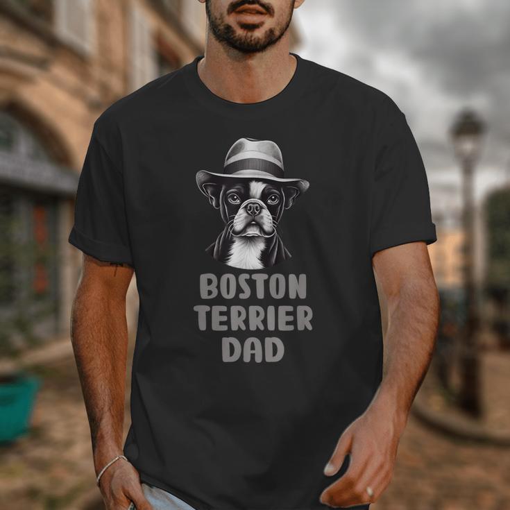 Cute Boston Terrier Dad Dog Lovers Puppy Bostie Owner Unisex T-Shirt, Couple Gifts, Boston Terrier Dad Gifts, funny design