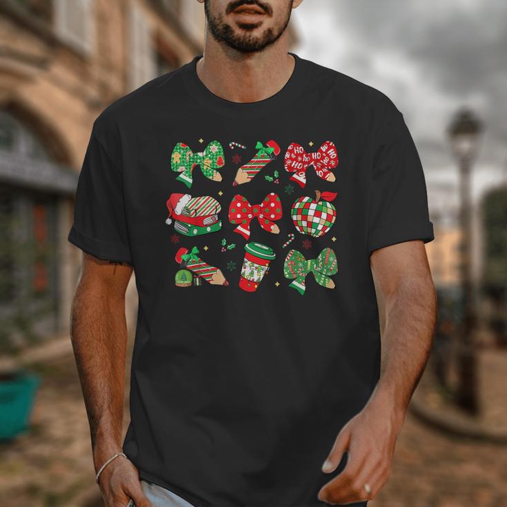 Cute Coquette Pencil Bow Christmas School Teacher Student Unisex T-Shirt, funny design Cute Coquette Pencil Bow Christmas School Teacher Student Unisex T-Shirt, funny design