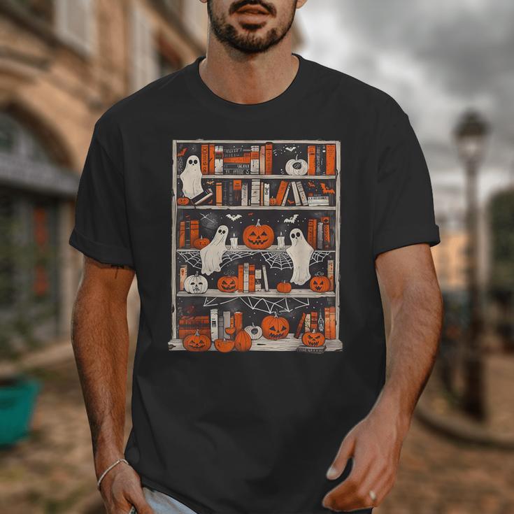 Cute Ghost Book Reading Books Lover Spooky Teacher Halloween Unisex T-Shirt, funny design