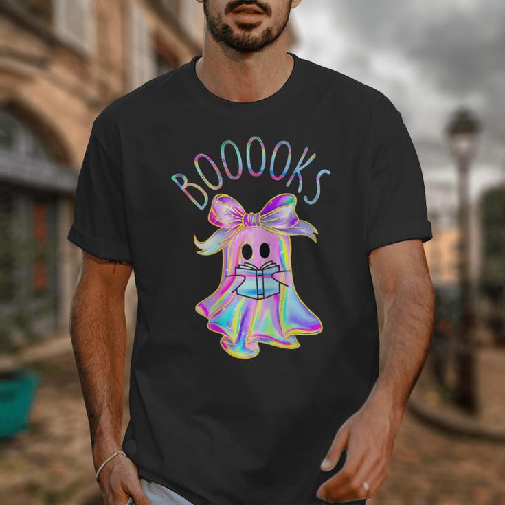 Cute Ghost Book Reading Halloween Teacher Top Girls Women Unisex T-Shirt, funny design