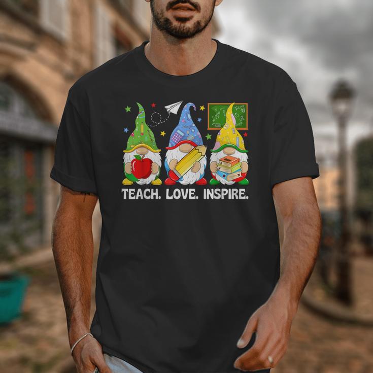 Cute Gnomes Teach Love And Inspire Back To School Teacher Unisex T-Shirt, funny design Cute Gnomes Teach Love And Inspire Back To School Teacher Unisex T-Shirt, funny design