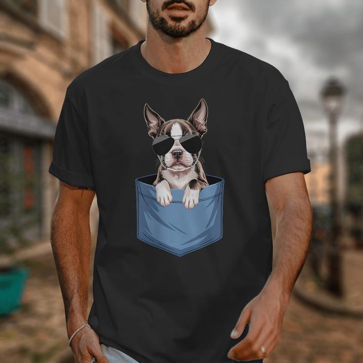 Cute Pocket Boston Terrier Lover Dog Mom Unisex T-Shirt, Couple Gifts, Mom Gifts, Boston Terrier Mom Gifts, funny design