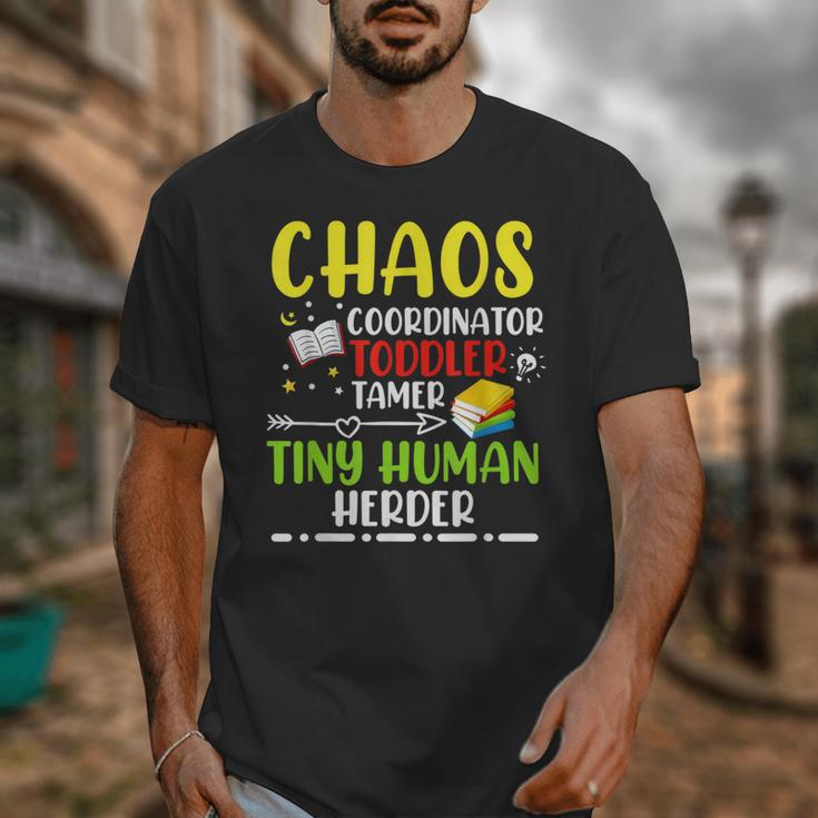 Daycare Teacher School Chaos Coordinator Toddler Tamer For Men Women Kids Unisex T-Shirt, funny design Daycare Teacher School Chaos Coordinator Toddler Tamer For Men Women Kids Unisex T-Shirt, funny design