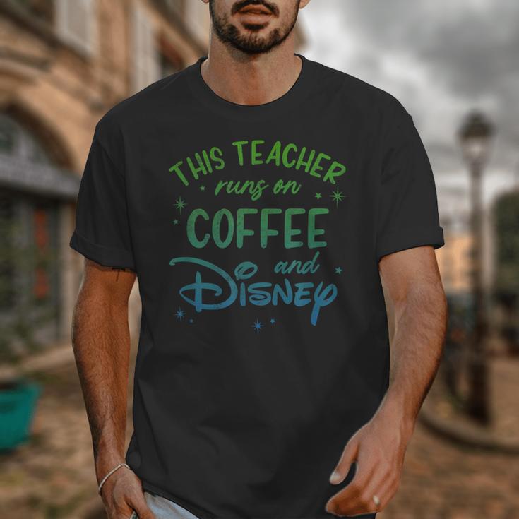 Disney This Teacher Runs On Coffee And Disney Gradient Logo Unisex T-Shirt, funny design