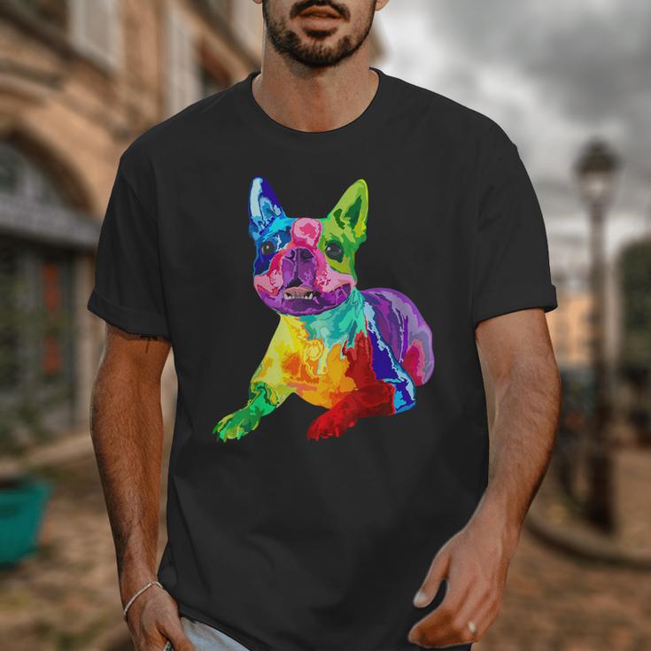 Dog Lover Boston Terrier Dog Colorful Boston Terrier Men Women Kids Unisex T-Shirt, funny design