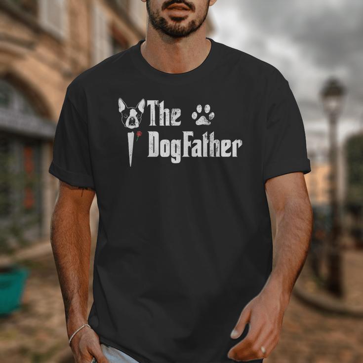 The Dogfather Boston Terrier Dog Dad Father's Day Unisex T-Shirt, Couple Gifts, Boston Terrier Dad Gifts, funny design