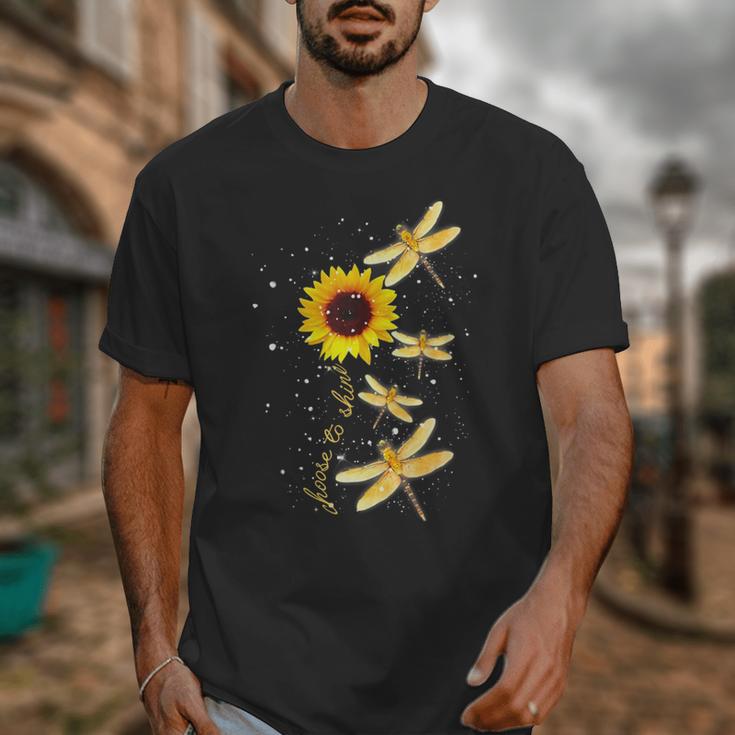 Dragonfly Sunflower Teacher Growth Mindset Choose To Shine Unisex T-Shirt, funny design Dragonfly Sunflower Teacher Growth Mindset Choose To Shine Unisex T-Shirt, funny design