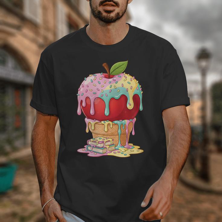 Dripping Apple Ice Cream Cone Cute Teacher Appreciation Unisex T-Shirt, funny design Dripping Apple Ice Cream Cone Cute Teacher Appreciation Unisex T-Shirt, funny design