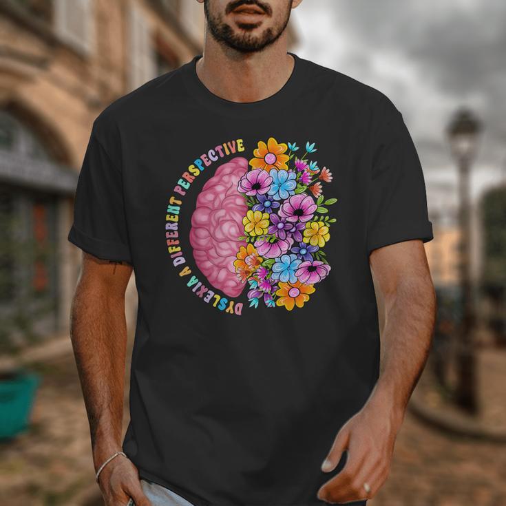 Dyslexia Different Perspective Reading Brain Floral Teacher Unisex T-Shirt, funny design