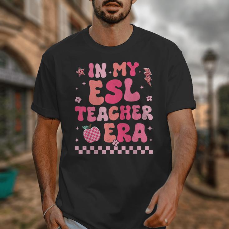 In My Esl Teacher Era Back To School ESL Teacher Groovy Unisex T-Shirt, Groovy Teacher Gifts, Esl Teacher Gifts, funny design In My Esl Teacher Era Back To School ESL Teacher Groovy Unisex T-Shirt, Groovy Teacher Gifts, Esl Teacher Gifts, funny design