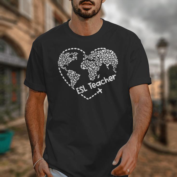 ESL Teacher ESOL Student Cute Heart Shape English Teacher Unisex T-Shirt, Esl Teacher Gifts, English Teacher Gifts, funny design