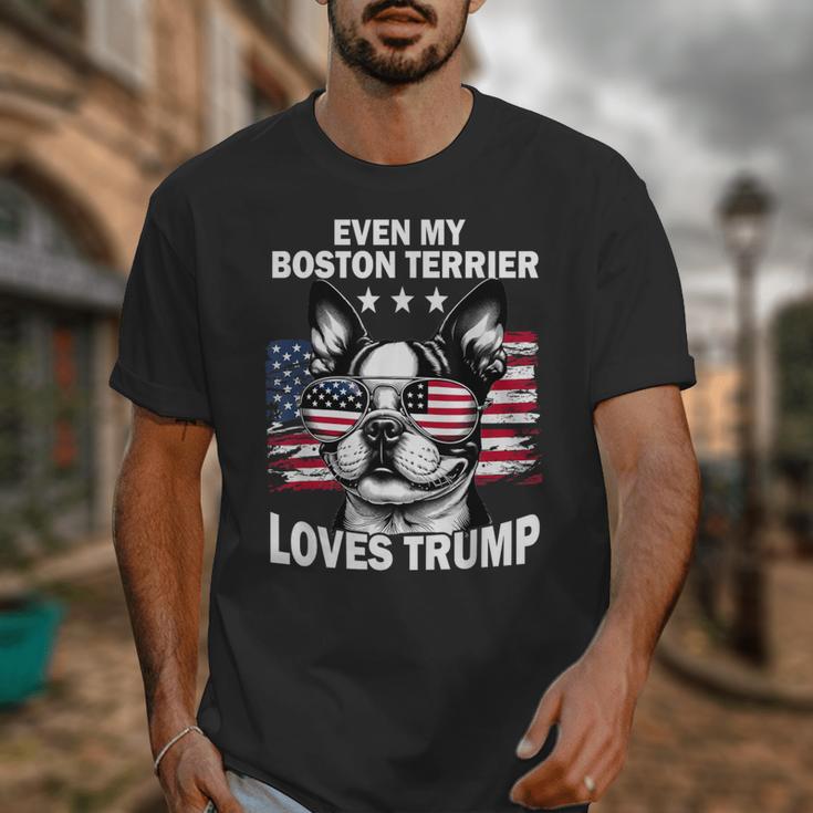 Even My Boston Terrier Loves Trump Trump Supporter Dog Lover Unisex T-Shirt, funny design