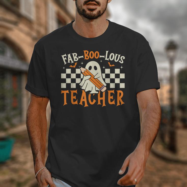 Fab Boo Lous Teacher Retro Ghost Spooky Halloween Costume Unisex T-Shirt, funny design