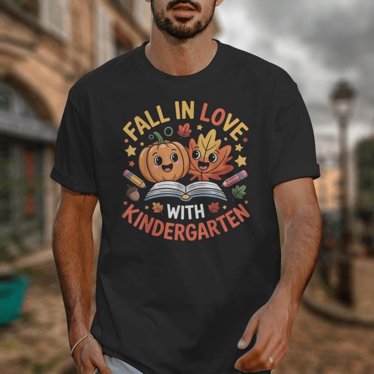 Fall In Love With Kindergarten Autumn Kindergarten Teacher Unisex T-Shirt, funny design Fall In Love With Kindergarten Autumn Kindergarten Teacher Unisex T-Shirt, funny design