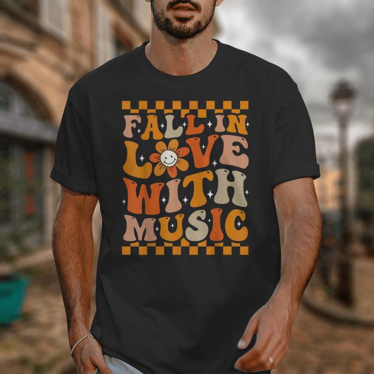 Fall In Love With Music Groovy Thanksgiving Music Teacher Men Women Girls Kids Unisex T-Shirt, Groovy Teacher Gifts, funny design Fall In Love With Music Groovy Thanksgiving Music Teacher Men Women Girls Kids Unisex T-Shirt, Groovy Teacher Gifts, funny design