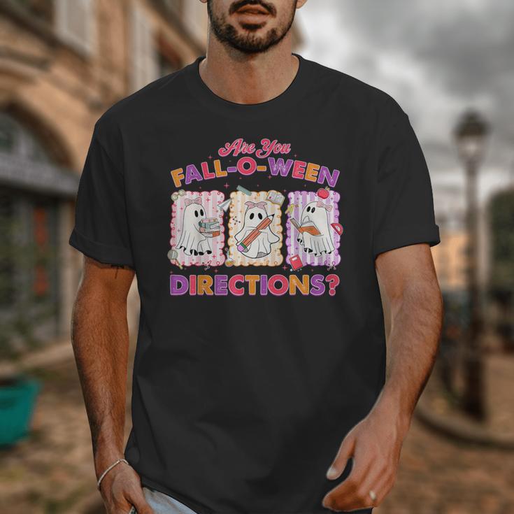 Are You Fall-O-Ween Directions Halloween Teacher Ghost Unisex T-Shirt, funny design Are You Fall-O-Ween Directions Halloween Teacher Ghost Unisex T-Shirt, funny design
