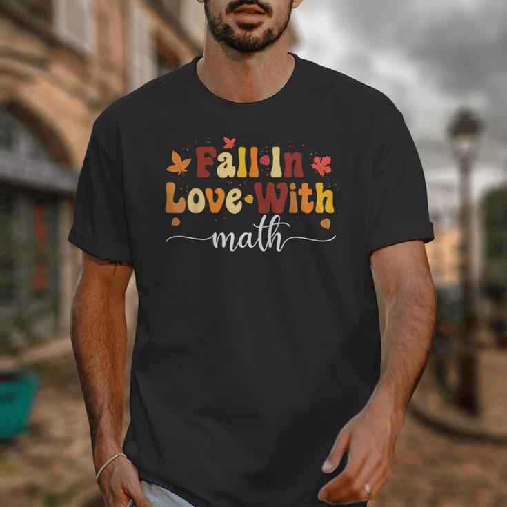 Fall Teacher Fall In Love With Math Math Thanksgiving Unisex T-Shirt, funny design Fall Teacher Fall In Love With Math Math Thanksgiving Unisex T-Shirt, funny design