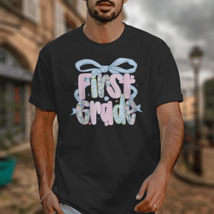 First Grade Coquette Bow Girls Teacher Team 1st Grade Squad Unisex T-Shirt, First Grade Teacher Gifts, funny design First Grade Coquette Bow Girls Teacher Team 1st Grade Squad Unisex T-Shirt, First Grade Teacher Gifts, funny design