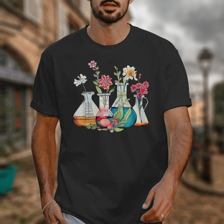 Floral Beakers Chemistry Lab Teacher Unisex T-Shirt, funny design Floral Beakers Chemistry Lab Teacher Unisex T-Shirt, funny design