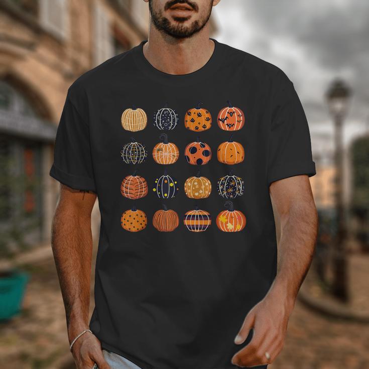 Folk Art Pumpkins Teacher Nurses Admin Witch Halloween Cute Unisex T-Shirt, funny design