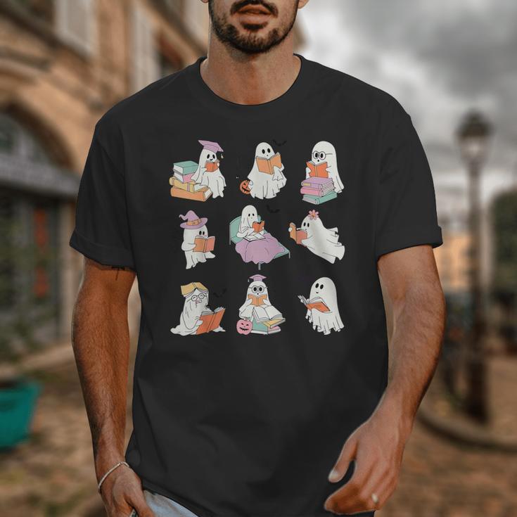 Ghost Book Reading Halloween Books Lover Teacher Kids Unisex T-Shirt, funny design Ghost Book Reading Halloween Books Lover Teacher Kids Unisex T-Shirt, funny design