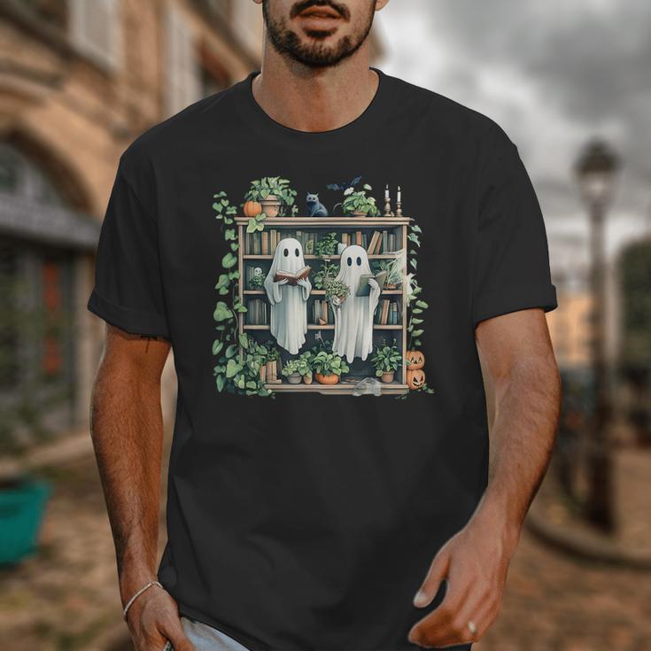 Ghost Plant Library Halloween Reading Books Teacher Vintage Unisex T-Shirt, funny design Ghost Plant Library Halloween Reading Books Teacher Vintage Unisex T-Shirt, funny design