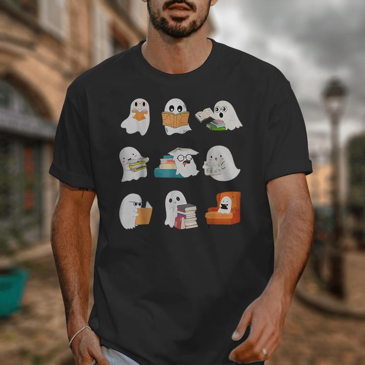 Ghost Reading Teacher Halloween Librarian Book Lover School Unisex T-Shirt, funny design Ghost Reading Teacher Halloween Librarian Book Lover School Unisex T-Shirt, funny design