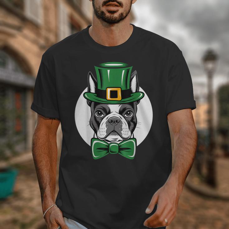 Green Boston Terrier Shamrock St Patricks Day Boston Terrier Unisex T-Shirt, funny design