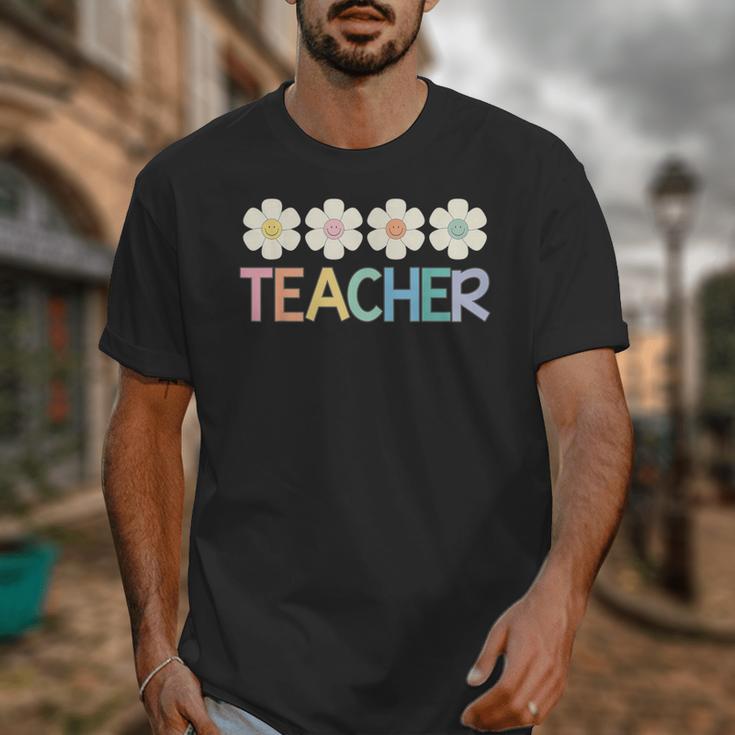 Groovy Teacher Cute Daisy Flower Retro Back To School Unisex T-Shirt, Groovy Teacher Gifts, funny design
