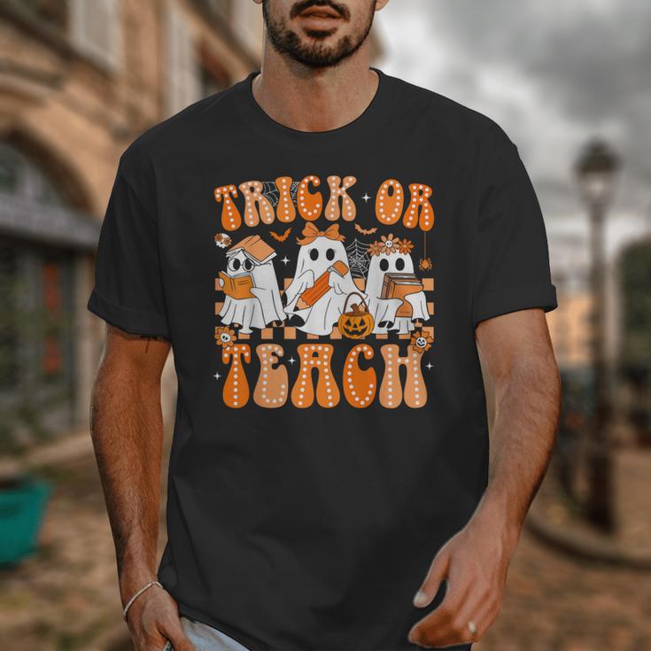 Groovy Teacher Halloween Trick Or Teach Ghost Men Women Kids Unisex T-Shirt, Groovy Teacher Gifts, funny design