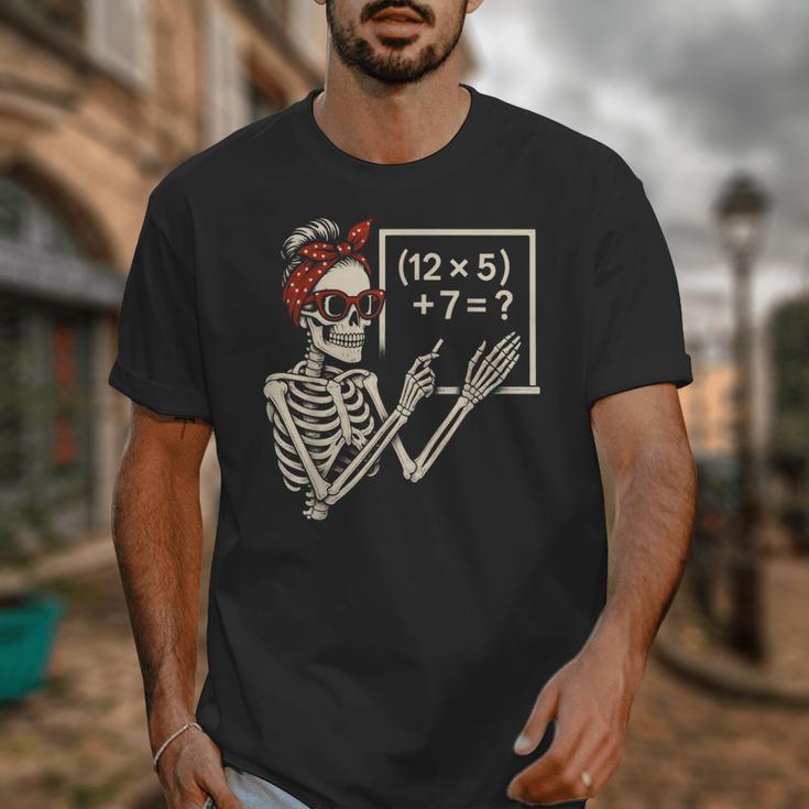 Halloween Math Teacher Skeleton Six Seven Meme Brainrot Unisex T-Shirt, funny design