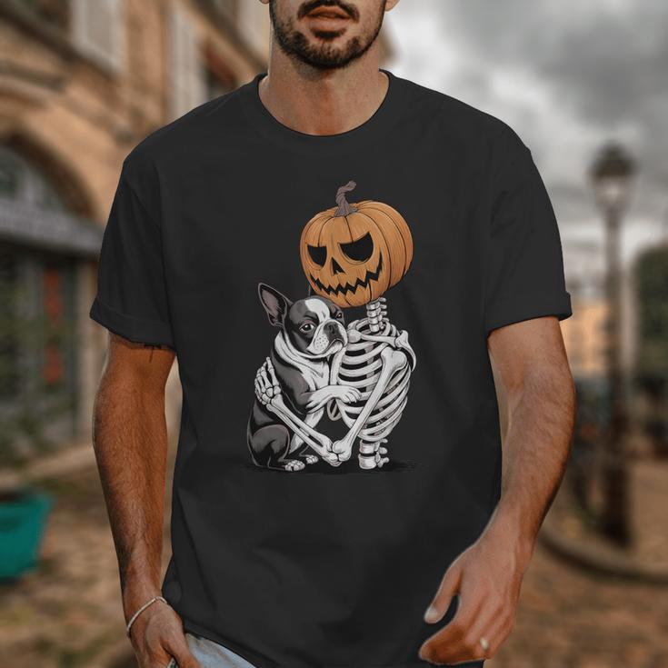Halloween Skeleton Boston Terrier Unisex T-Shirt, Boston Terrier Halloween Gifts, funny design